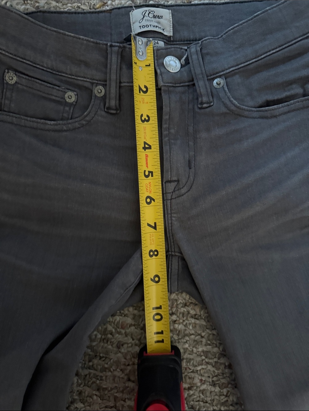 J. Crew Women's Gray Toothpick Jeans-24 - Picture 9 of 12